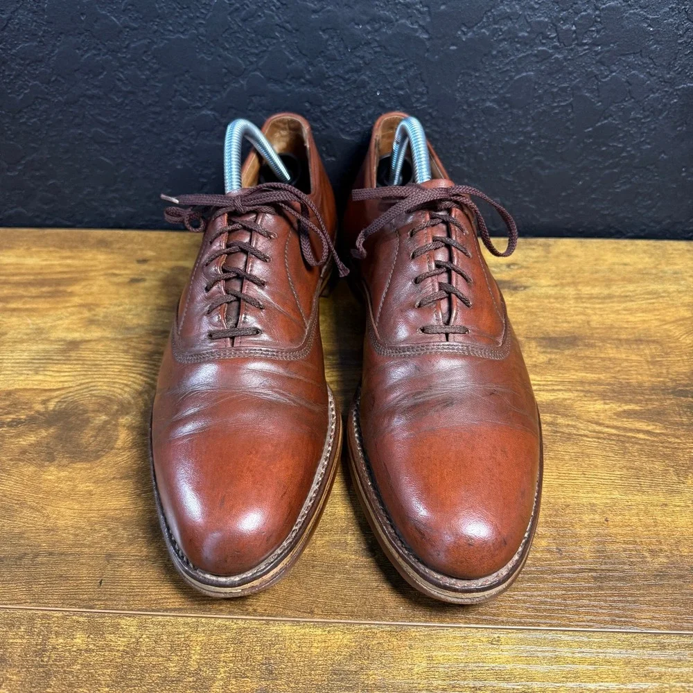E.T. Wright Z16013M Brown Leather Oxford Shoes Mens 9.5 AA Narrow